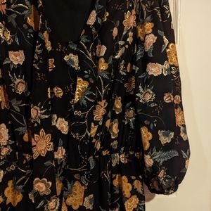 1X dress Stitch Fix Collective Concepts dark floral 3/4 length plus size dress
